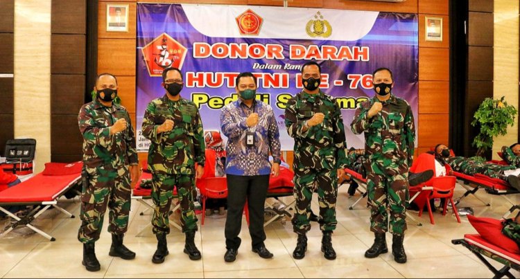 Sambut HUT ke-76 TNI, Wingdikkal dan Unsur Gabungan Gelar Donor Darah