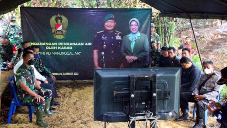 Dandim 0612 Tasik Ikuti Pencanangan TNI AD Manunggal Air Bersih Secara Virtual dengan Kasad