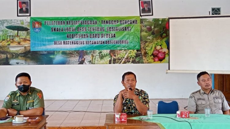 Linmas Desa Matenggeng Ikuti Pelatihan Tanggap Bencana Skala Lokal