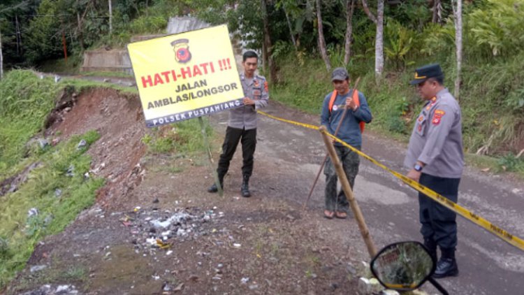 Antisipasi Korban, Polsek Puspahiang Pasang Spanduk Imbauan