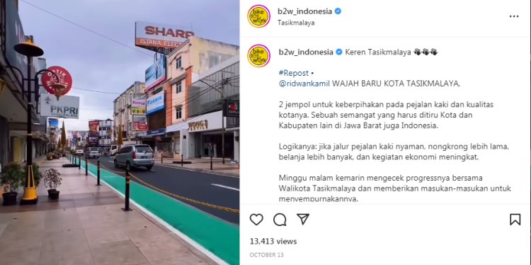 Pedestrian Hazet dan Cihideung Banjir Pujian, Ada dari Komunitas Sepeda Indonesia