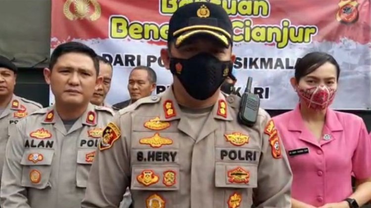 Polres Tasik Kembali Kirimkan Bantuan ke Lokasi Gempa Cianjur