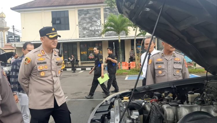 Pengamanan Nataru, Kapolres Tasik Cek Kelayakan Kendaraan Dinas