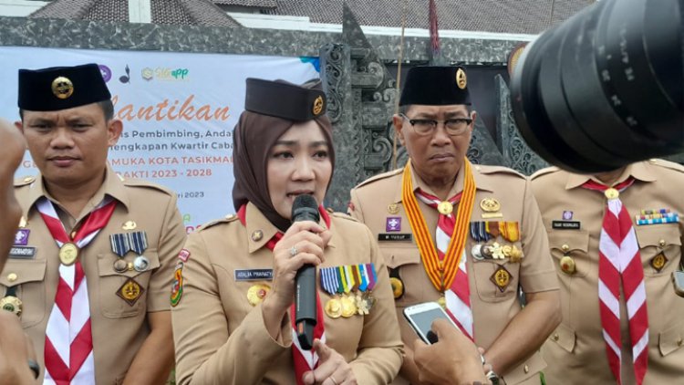 Lantik Pengurus Kwarcab Pramuka Kota Tasik, Ini Pesan Atalia