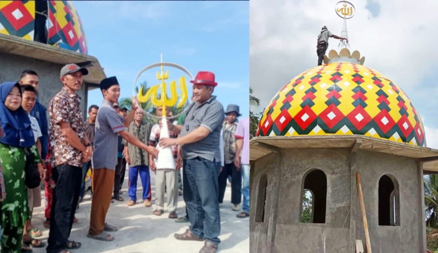 Dadan Tri Berikan Bantuan Kubah untuk Masjid Al Islah Cipariuk Salopa 