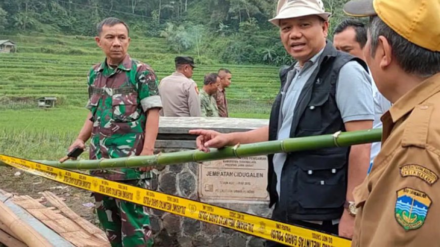 Jalan ke Jembatan Cidugaleun Amblas, Ketua DPRD Imbau Gunakan BTT untuk Perbaikan
