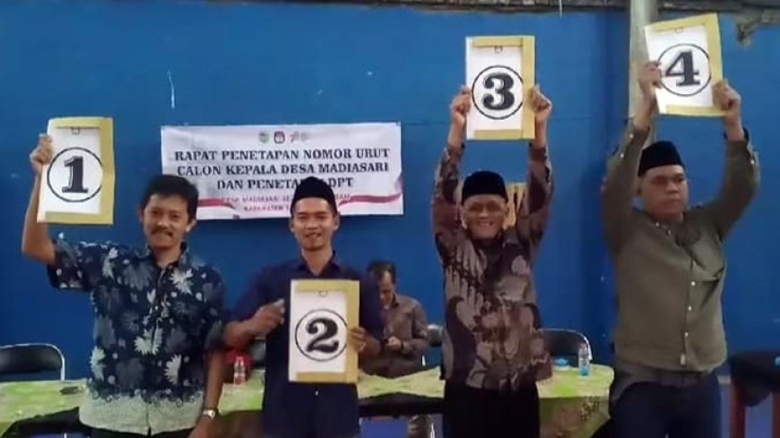 Empat Kandidat Cakades Madiasari Cineam Ambil Nomor Urut, Petahana No. 3