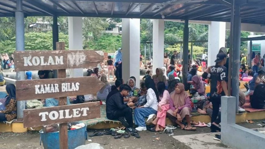 Hari Kedua Lebaran, Wisata Alam Pemandian Air Panas Gunung Galunggung Padat Pengunjung