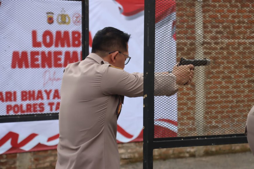 Tingkatkan Kemampuan Anggota, Polres Tasikmalaya Gelar Lomba Menembak