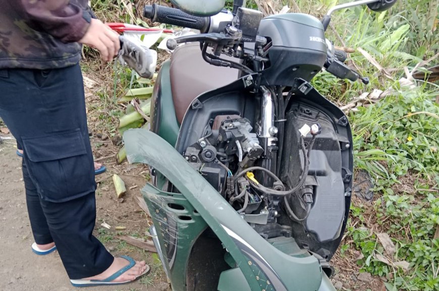 Hantam Tembok, Seorang Pengendara Motor Asal Sukasukur Mangunreja Luka Parah