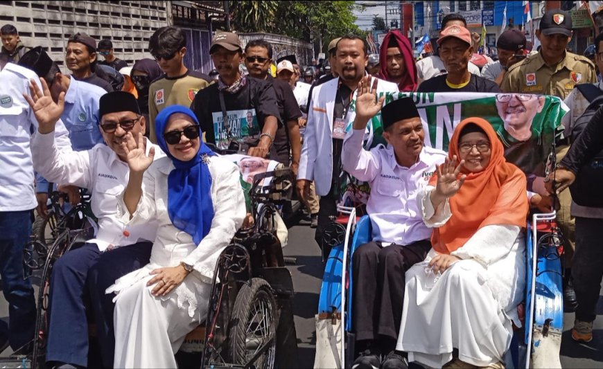 Ribuan Kader, Simpatisan dan Relawan Antarkan Pasangan Idaman Daftar ke KPU Kota Tasikmalaya