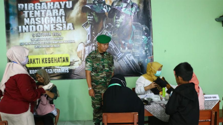 Peringati HUT Ke-79 TNI, Kodim 0613 Ciamis Gelar Bakti Kesehatan Gratis Kepada Masyarakat