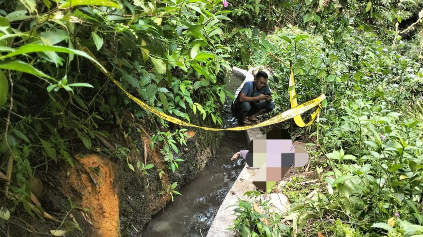 Lansia Tanpa Identitas Ditemukan Warga Meninggal Dekat Saluran Irigasi Desa Sukamulih Tasikmalaya