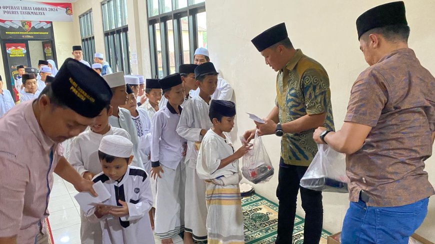Sambut Ramadhan, Satreskrim Polres Tasikmalaya Santuni Ratusan Anak Yatim