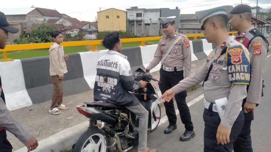 Jamin Kenyamanan Masyarakat Beribadah, Satlantas Polres Tasikmalaya Gencarkan Razia Knalpot Brong